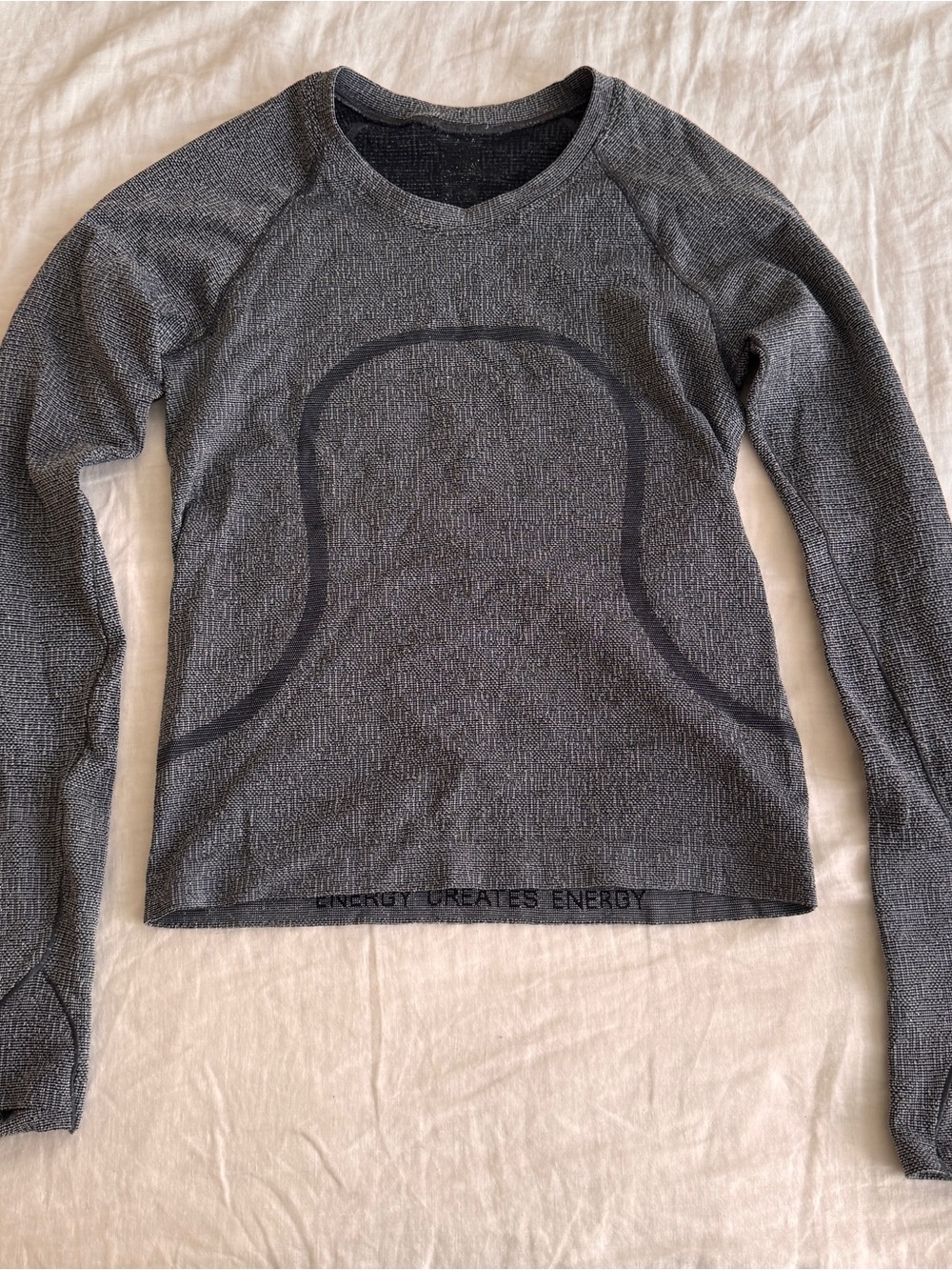 Gray Long Sleeve Seamless LuluLemon Athletic Top